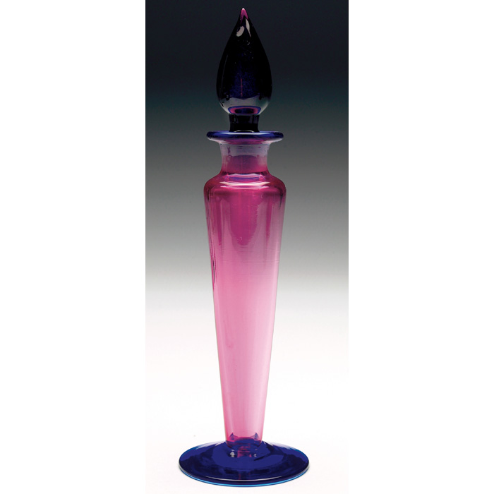 Appraisal: Steuben perfume bottle with stopper tapered form in purple glass