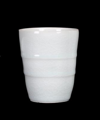 Appraisal: Edmund de Waal British born a porcelain ribbed beaker with