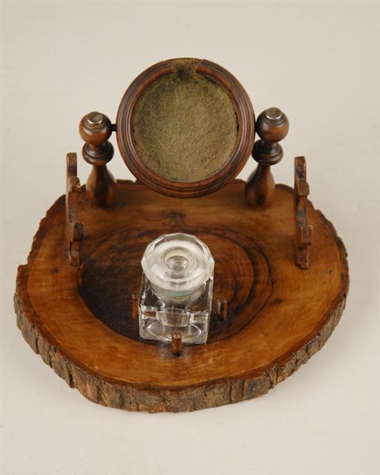 Appraisal: A Folk Art Pocket Watch Holder Hutch Inkstand of rosewood