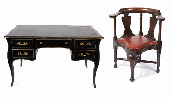 Appraisal: A Napoleon III style ebonized bureau plat together with a