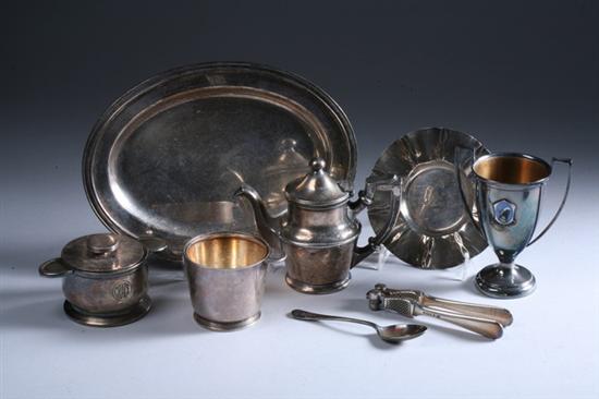 Appraisal: ELEVEN PIECES SHIP AND OCEAN LINER PEWTER AND SILVER PLATE