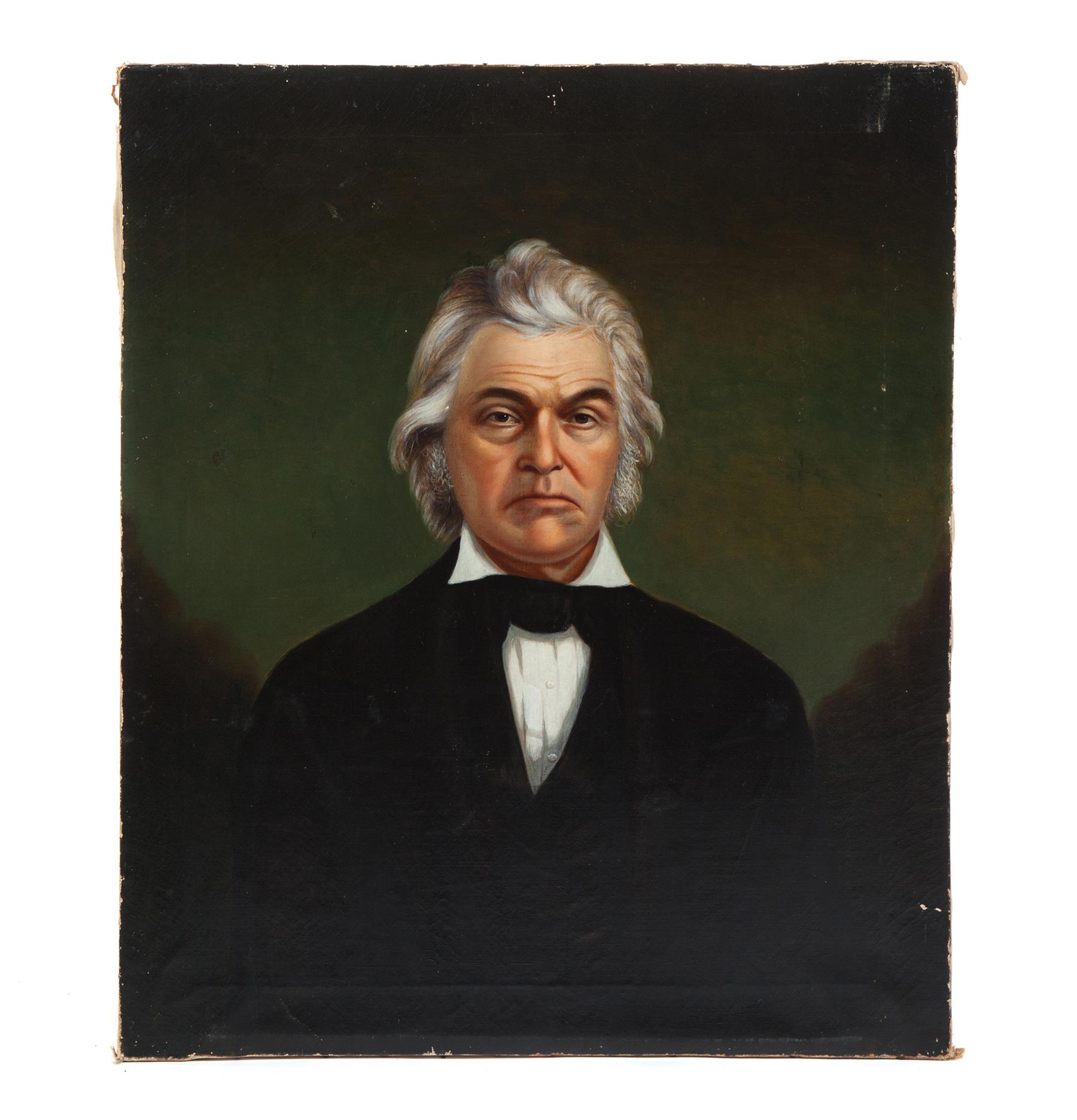 Appraisal: UNFRAMED OIL ON CANVAS OF AN AGED GENTLEMAN Nineteenth century