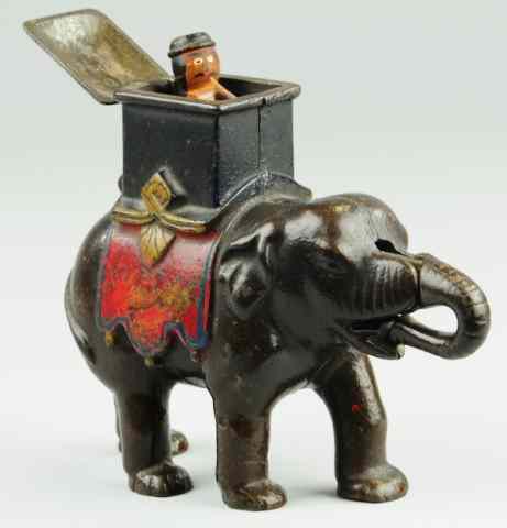 Appraisal: ELEPHANT WITH HOWDAH MECHANICAL BANK Enterprise Manufacturing Co Phila PA