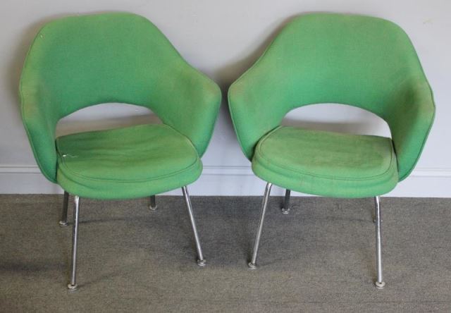 Appraisal: Midcentury Pair of Eero Saarinen Executive Chairs Eero Saarinen for