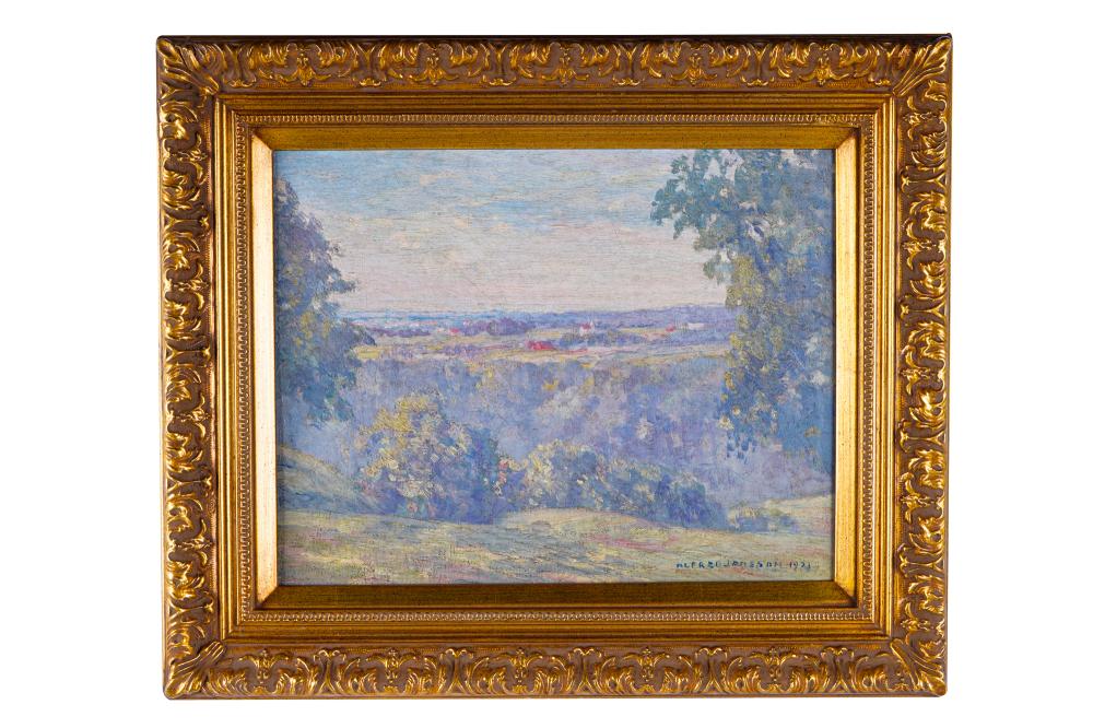 Appraisal: ALFRED JANSSON LANDSCAPE oil on canvas relined signed and dated