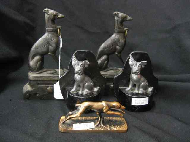 Appraisal: Dog Bookends Figurine deco era pairs of bookends