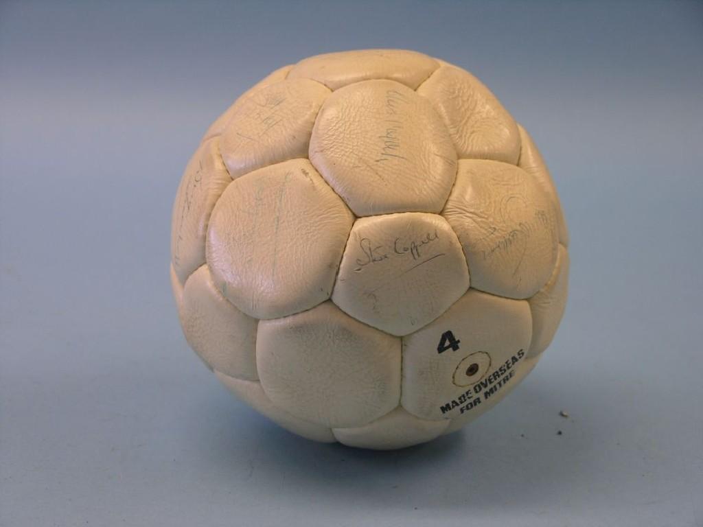 Appraisal: An autographed football Manchester United 's identifiable signatures include Steve