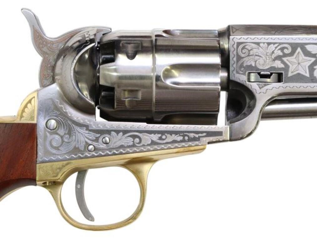 Appraisal: Pietta Deluxe U S Marshall polished steel black powder revolver