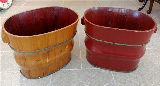 Appraisal: Sale Lot A Pair of Wood Planters each of oval