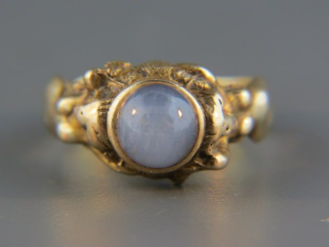 Appraisal: Star Sapphire Ring carat blue-grey cabachon gem in k yellow