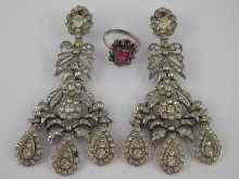 Appraisal: A pair of paste set pendant earrings signed Kenneth Lane