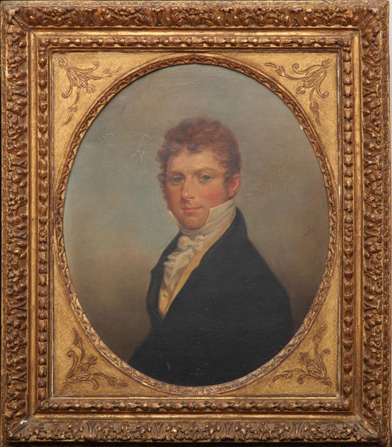 Appraisal: ENGLISH SCHOOL PORTRAIT OF A YOUNG MAN Oil on board