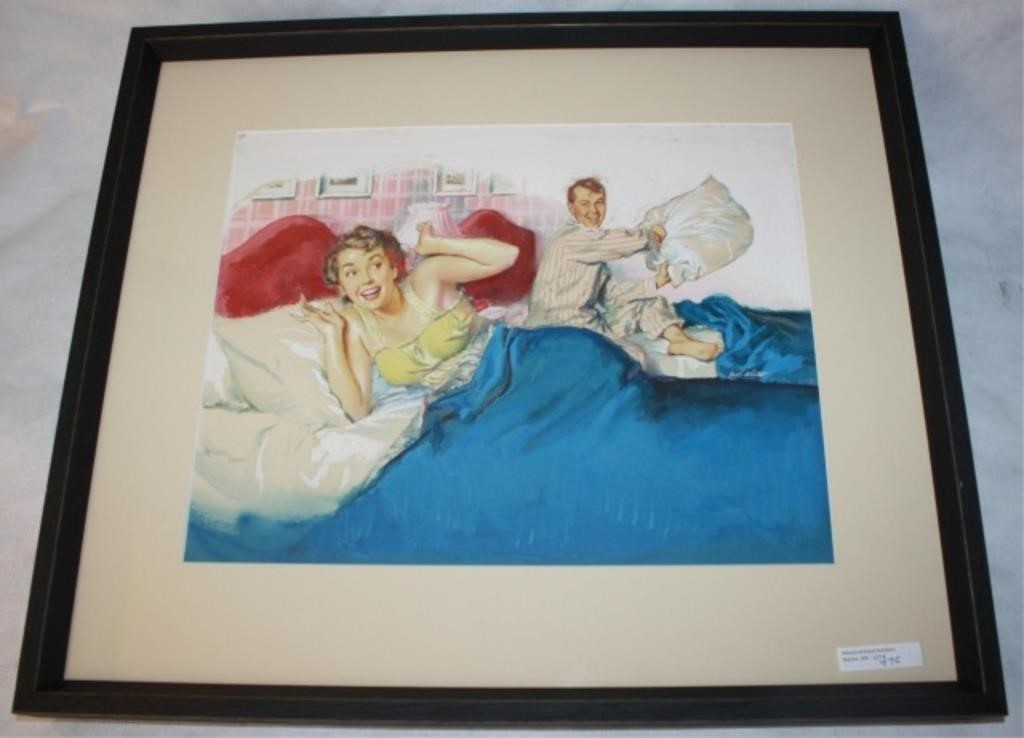 Appraisal: JACK WHITE MID-CENTURY FRAMED AND GLAZEDwatercolor depicting a young couple