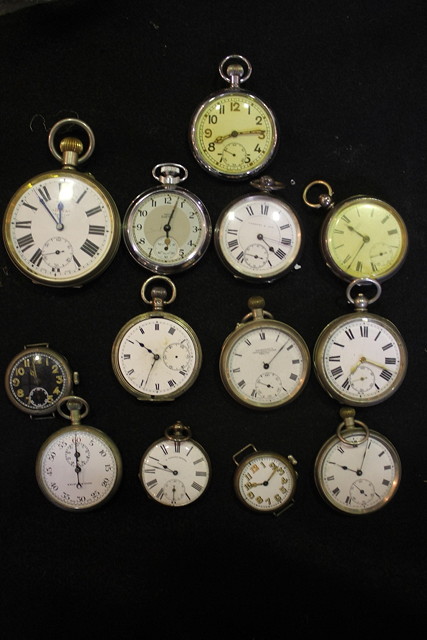 Appraisal: A COLLECTION OF MISCELLANEOUS POCKET WATCHES including two silver examples