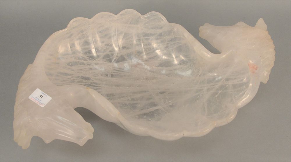 Appraisal: Monumental Figural Rock Crystal Centerpiece Bowl having large horse head