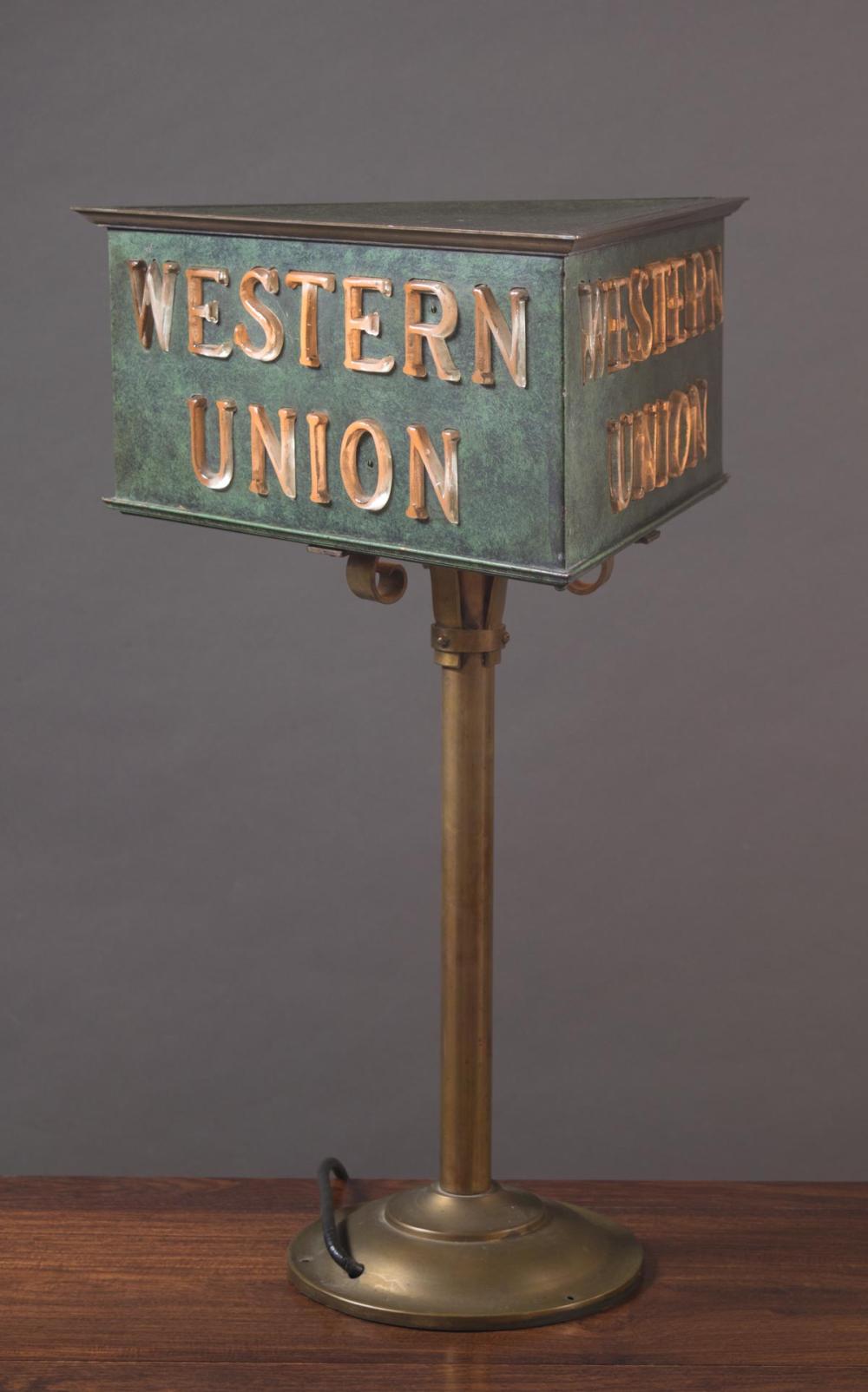 Appraisal: WESTERN UNION TABLE LAMP made by Viking Products Corporation West