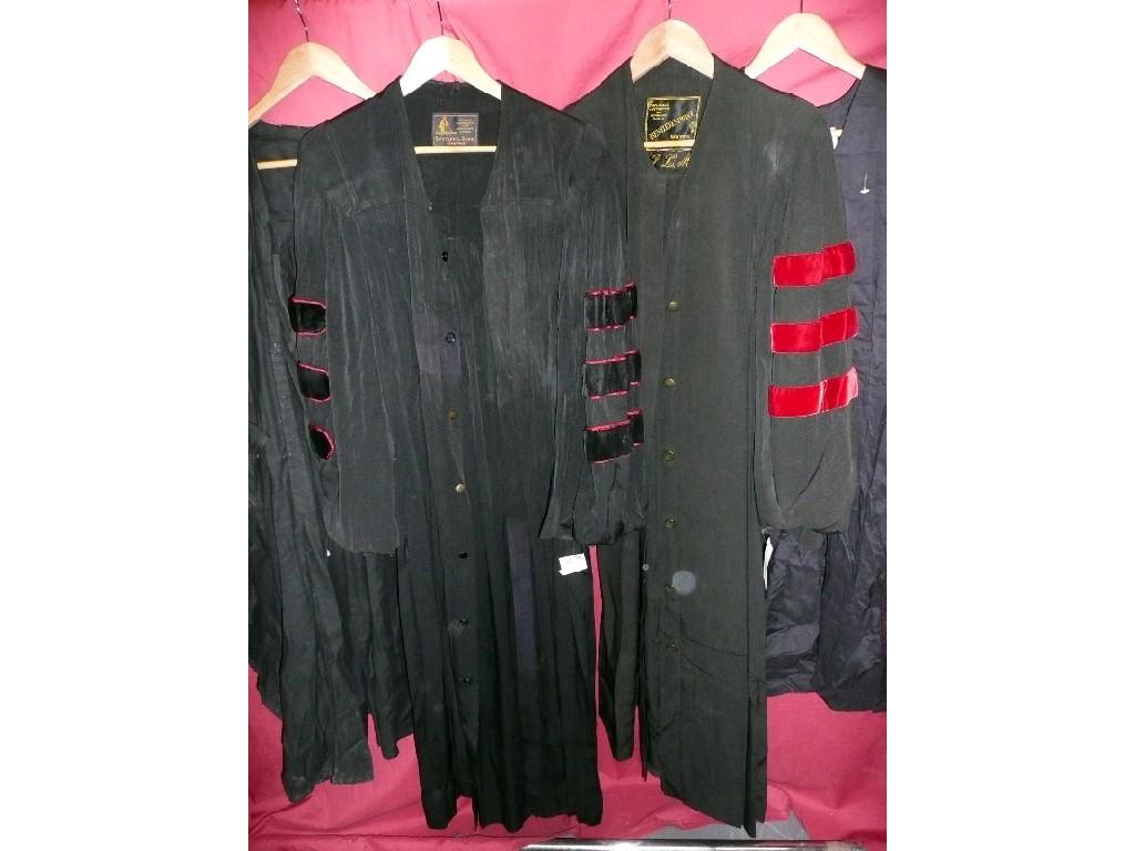 Appraisal: Four academic gowns Bentley Simon New York