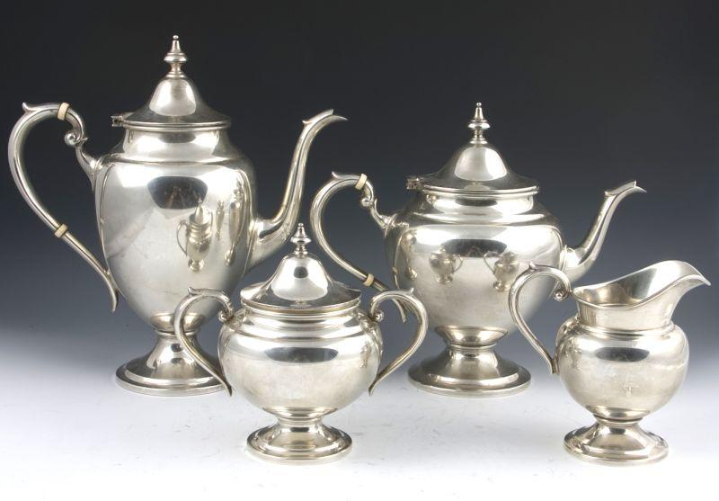 Appraisal: Gorham Puritan Sterling Tea Coffee Service four pieces including a