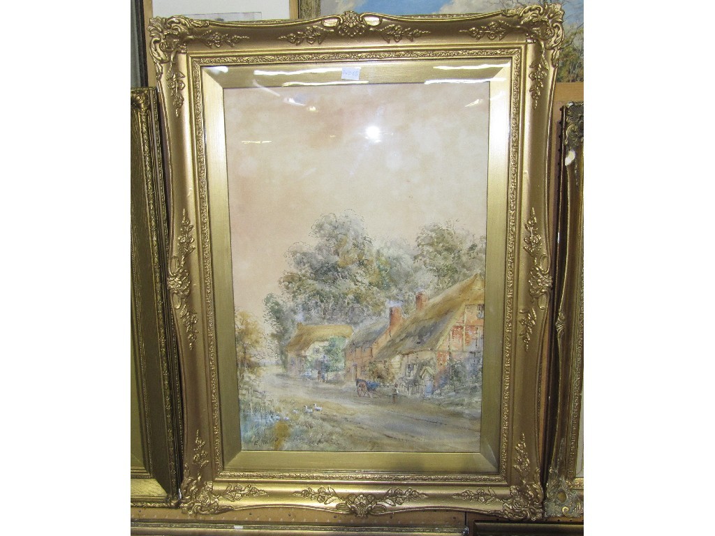 Appraisal: E JERVIS Watercolour 'Ickford Buckinghamshire' signed