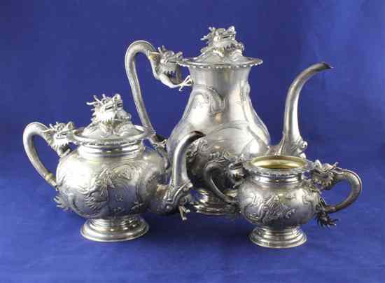 Appraisal: A late th early th century Chinese silver three piece