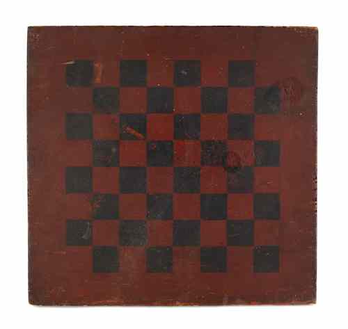 Appraisal: Painted pine gameboard late th c x