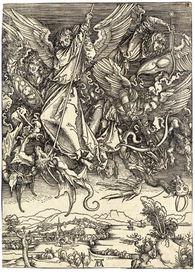 Appraisal: ALBRECHT D RER St Michael Fighting the Dragon Woodcut x