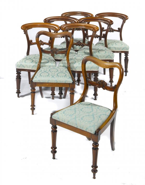 Appraisal: A SET OF SIX VICTORIAN MAHOGANY DINING CHAIRS the moulded