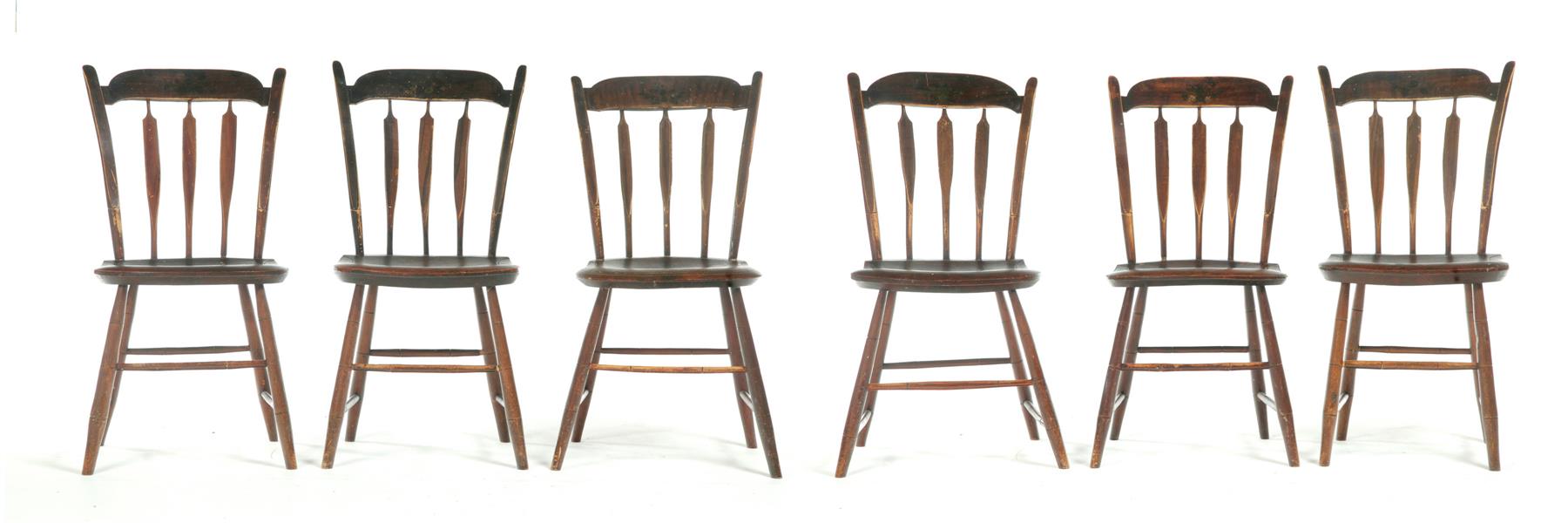 Appraisal: SET OF SIX AMERICAN DECORATED CHAIRS Second quarter- th century