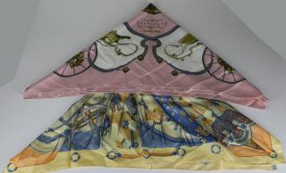 Appraisal: Hermes Soleil de Soie silk scarf sold with another Hermes