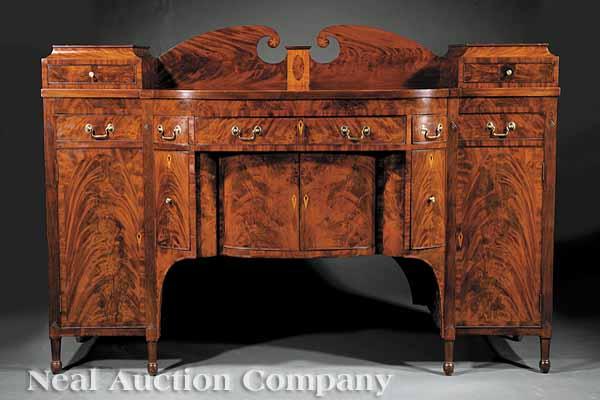 Appraisal: A Good American Late Federal Inlaid Mahogany Sideboard th c