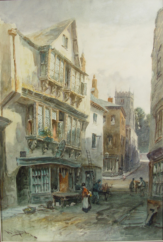 Appraisal: A Leynide - Pair of signed watercolours depicting a street