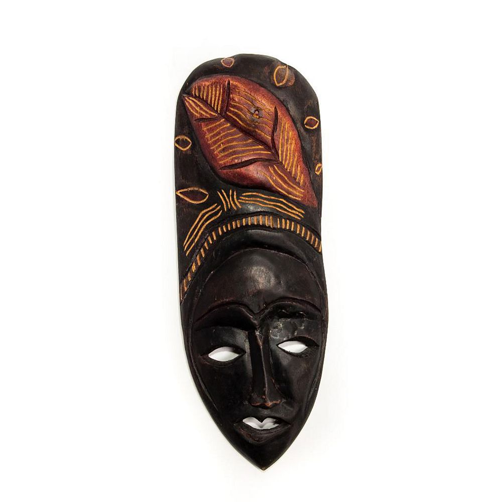 Appraisal: VINTAGE AFRICAN HANDCRAFTED WOODEN WALL MASK Traditional hand carved and