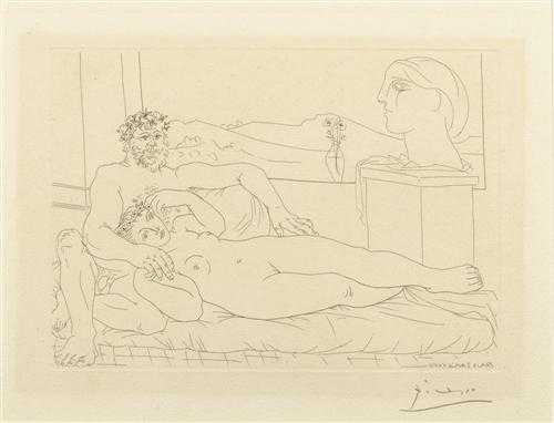 Appraisal: PICASSO PABLO Le repos du sculpteur II Etching from La