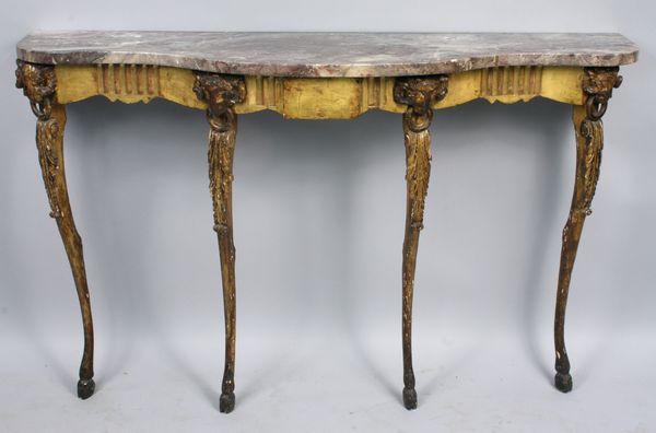 Appraisal: th- th Century Italian Neoclassical gilt and painted console table