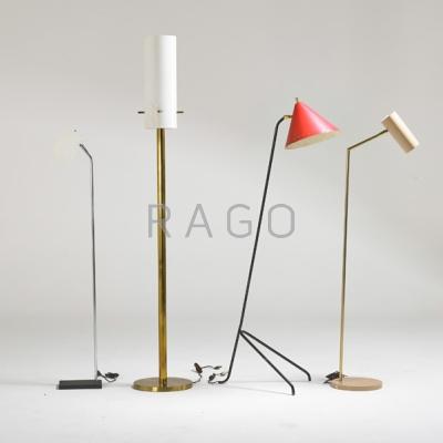 Appraisal: MODERN LIGHTING Four floor lamps USA Europe s s Enameled