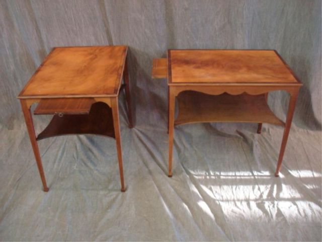 Appraisal: Pair of Charak End Tables w Pull Outs Dimensions x