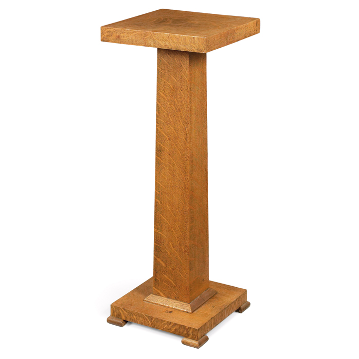 Appraisal: Arts Crafts pedestal square top supported by a column base