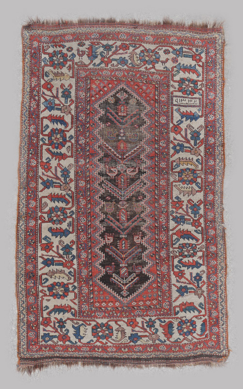 Appraisal: ANTIQUE DATED CAUCASIAN HAND KNOTTED WOOL RUG ' x '