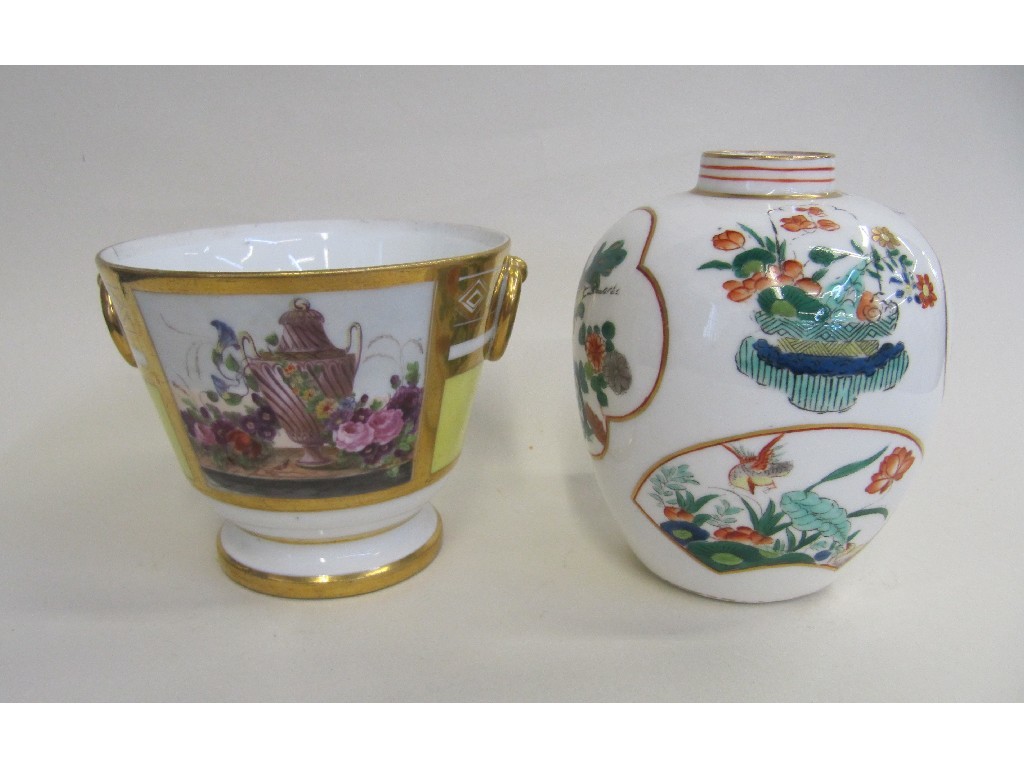 Appraisal: Continental porcelain jar with Chinoiserie decoration and a sucrier painted