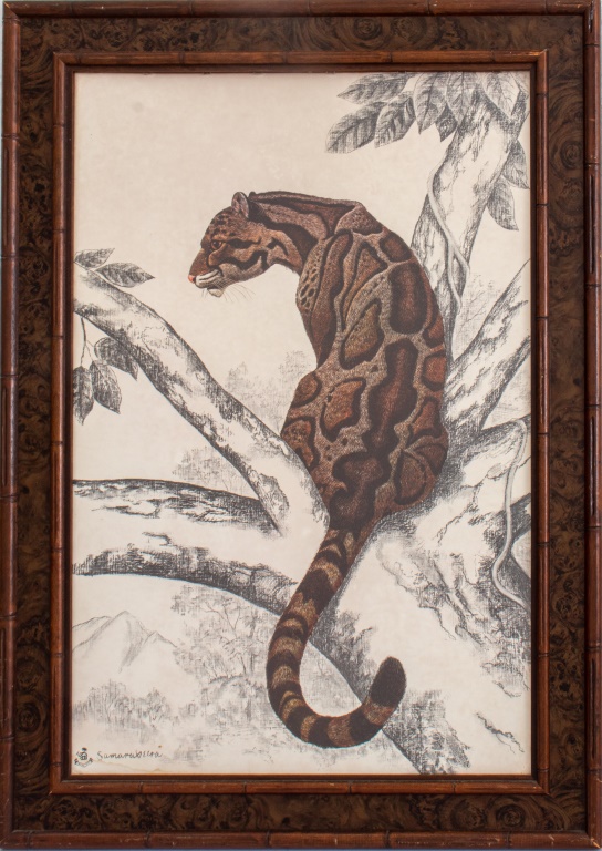 Appraisal: RAMA SAMARAWEERA CLOUDED LEOPARD PRINT Rama Samaraweera British born Clouded