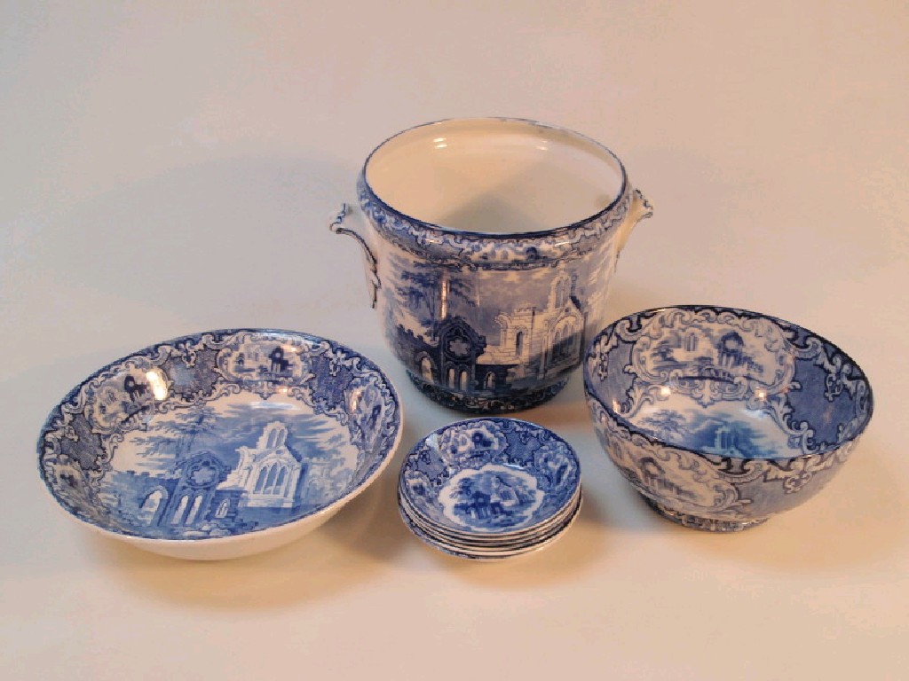 Appraisal: An Abbey pattern jardiniere two bowls and six dishes