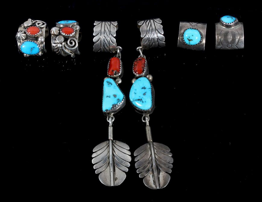 Appraisal: Signed Navajo Sterling Silver Ear Cuff Collection For your bidding