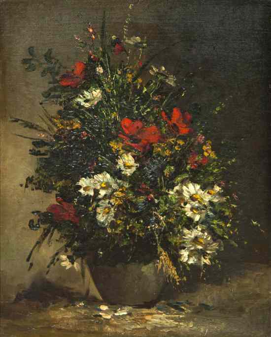 Appraisal: Charles Rousseau Belgian - Still Life with Vase of Flowers