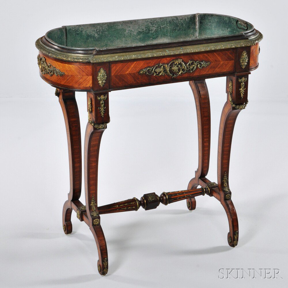 Appraisal: Louis XV-style Parquetry Jardiniere France late th century rosewood and