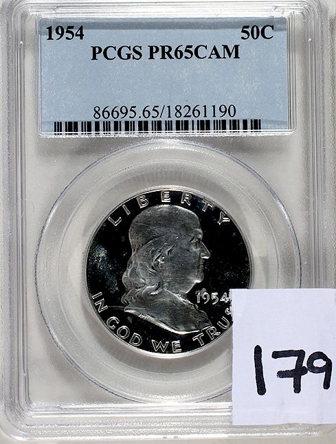 Appraisal: Franklin Half Proof proof cameo PCGC Condition Please contact us