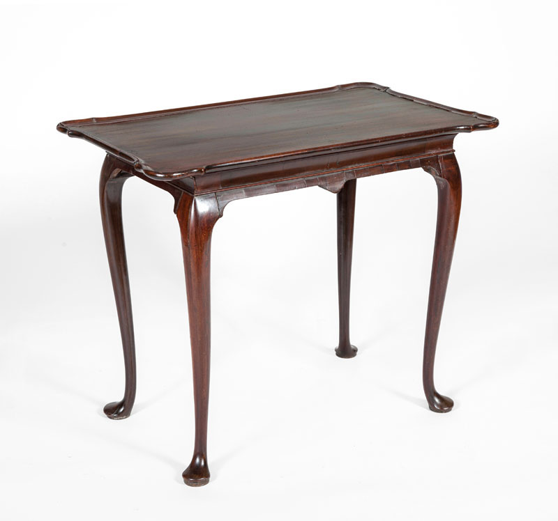 Appraisal: GEORGE III MAHOGANY TRAY TOP TEA TABLE x x in