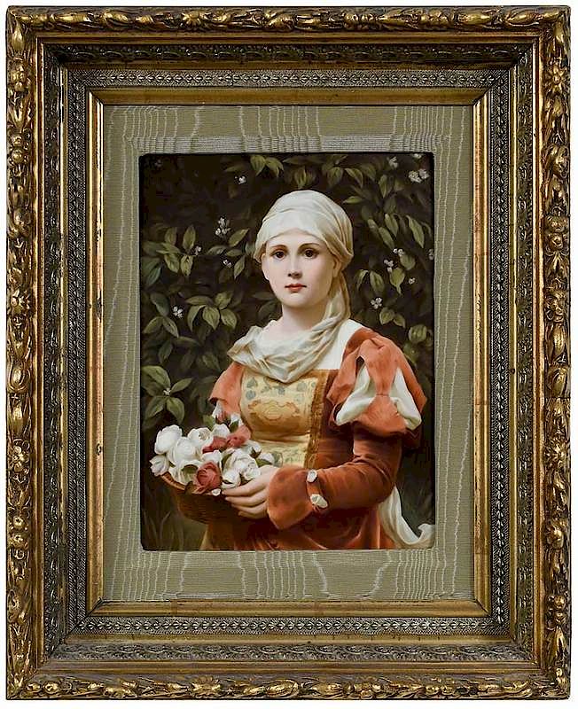 Appraisal: A Fine Berlin K P M Porcelain Plaque Lady With