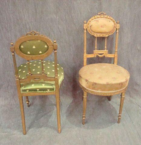 Appraisal: Pair of Louis XIV Style Gilt Wood Harier Chairs with