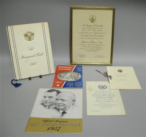 Appraisal: DWIGHT D EISENHOWER INAUGURAL MEMORABILIA Including a Guide to Washington