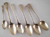 Appraisal: Six various teaspoons assayed at five different offices being two